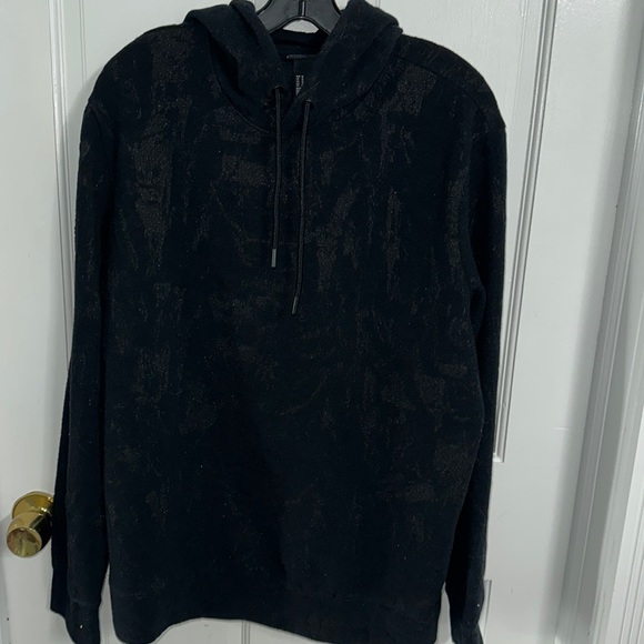 H&M sweahsirt black shimmer hoodie Sz medium - Picture 1 of 2